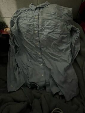 Old Navy Men's Light Blue Button-Up Polo
